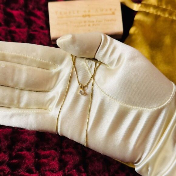 14K Gold 1/4 Carat Natural Diamond Solitaire Necklace 18" .25ct Anniversary Gift - Picture 8 of 16